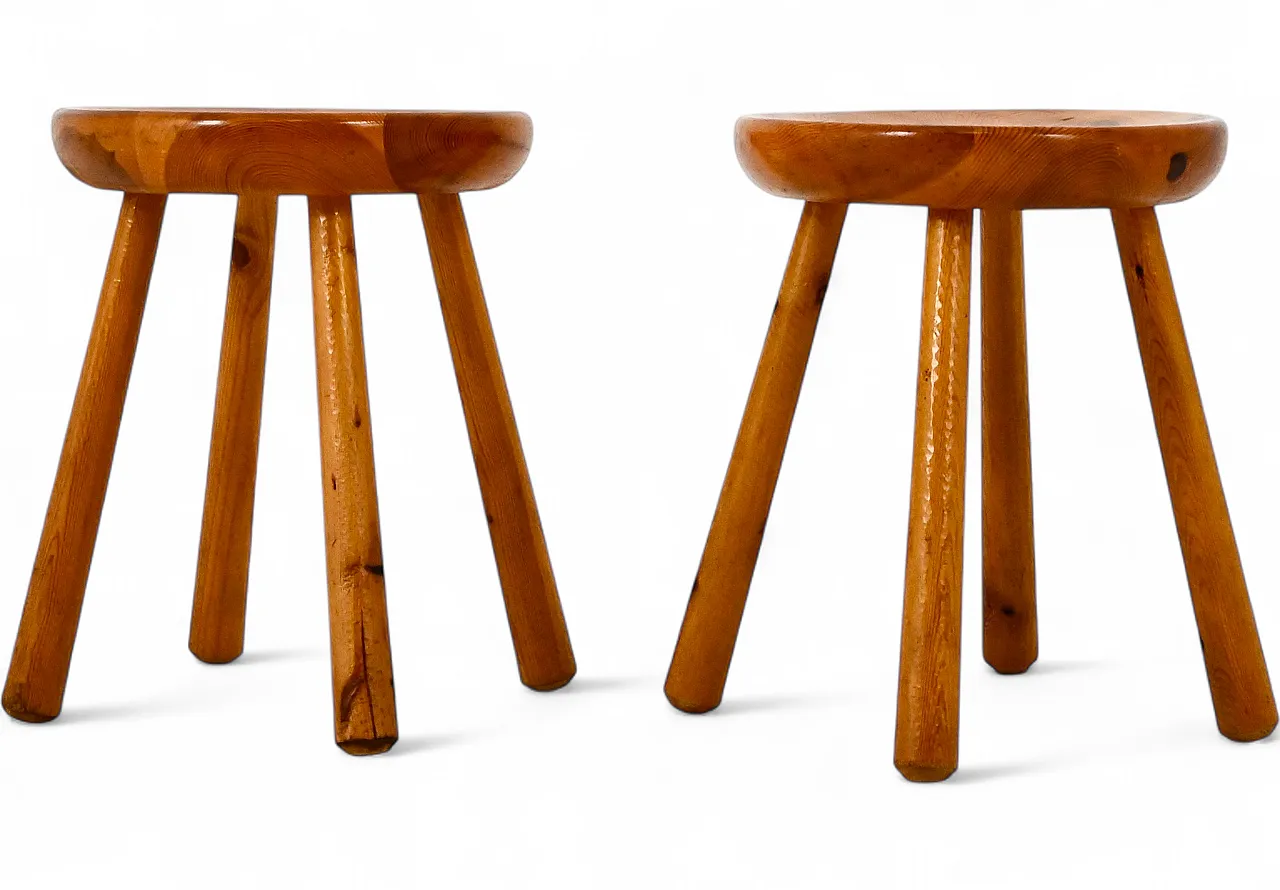 Pair of stools by Charlotte Perriand for Les Arcs, 1960s 10