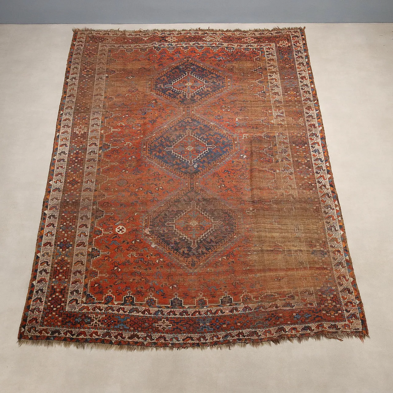 Shiraz wool rug, fine knot, handmade, 20th century 4