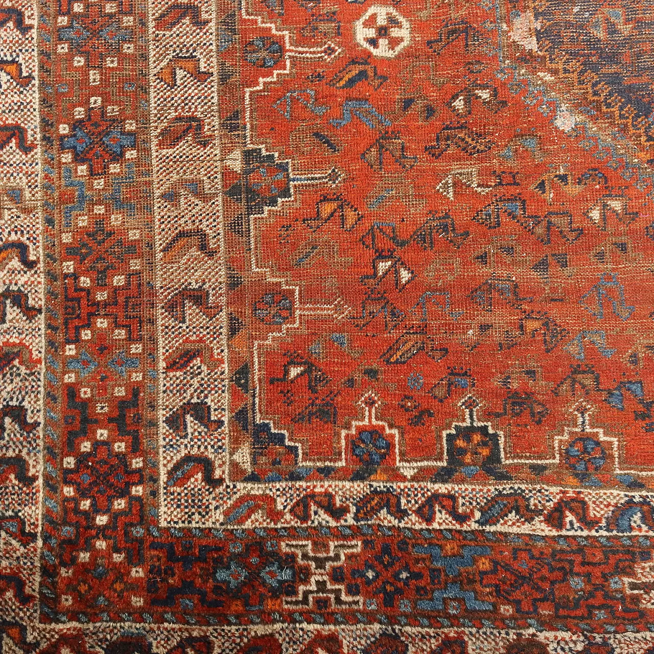 Shiraz wool rug, fine knot, handmade, 20th century 7
