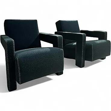 Coppia di poltrone Utrecht 637 in bouclé ottanio blu, 2025