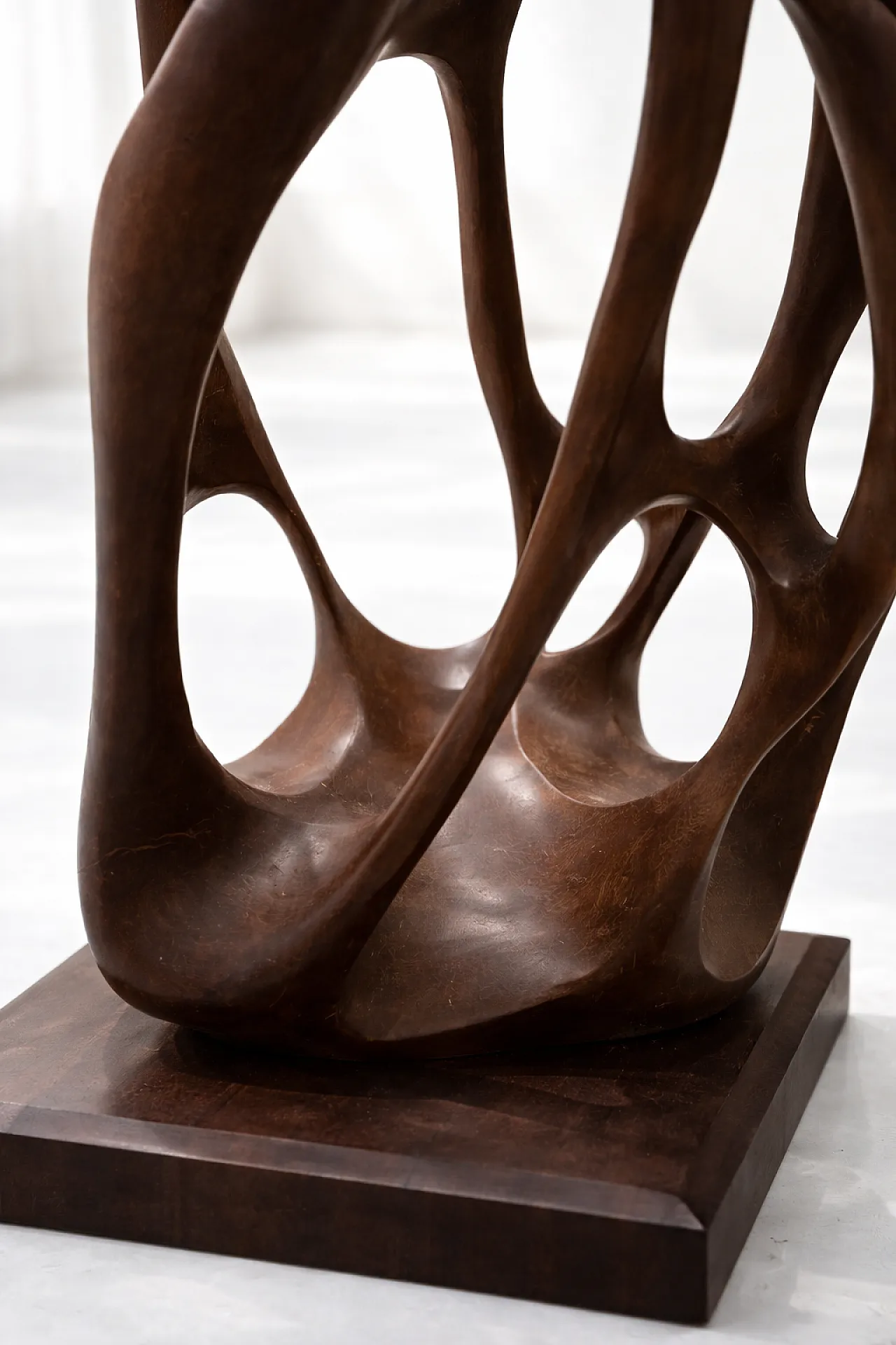 Abstract Wood Sculpture Hand Carved Organic Art, 70s 8