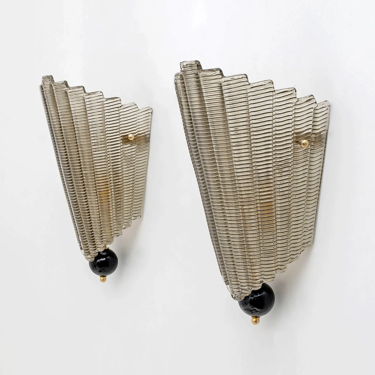 Pair of modern Italian Murano glass wall lights, 2000s 1