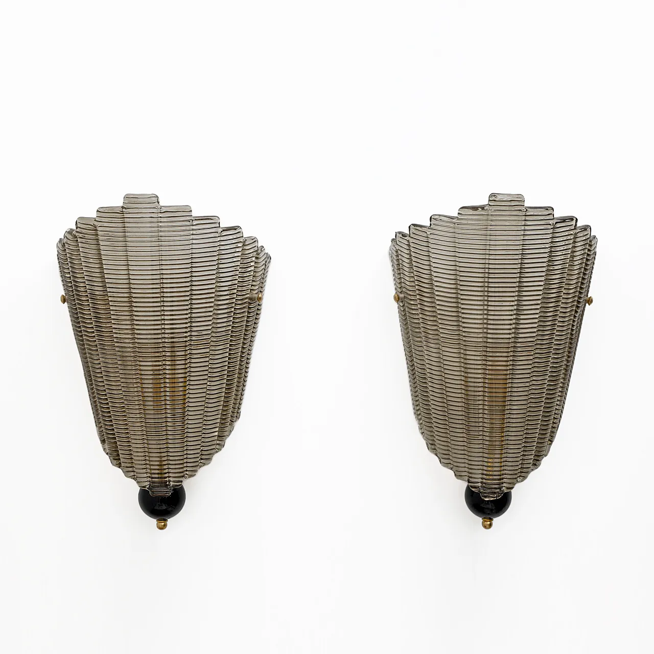 Pair of modern Italian Murano glass wall lights, 2000s 3