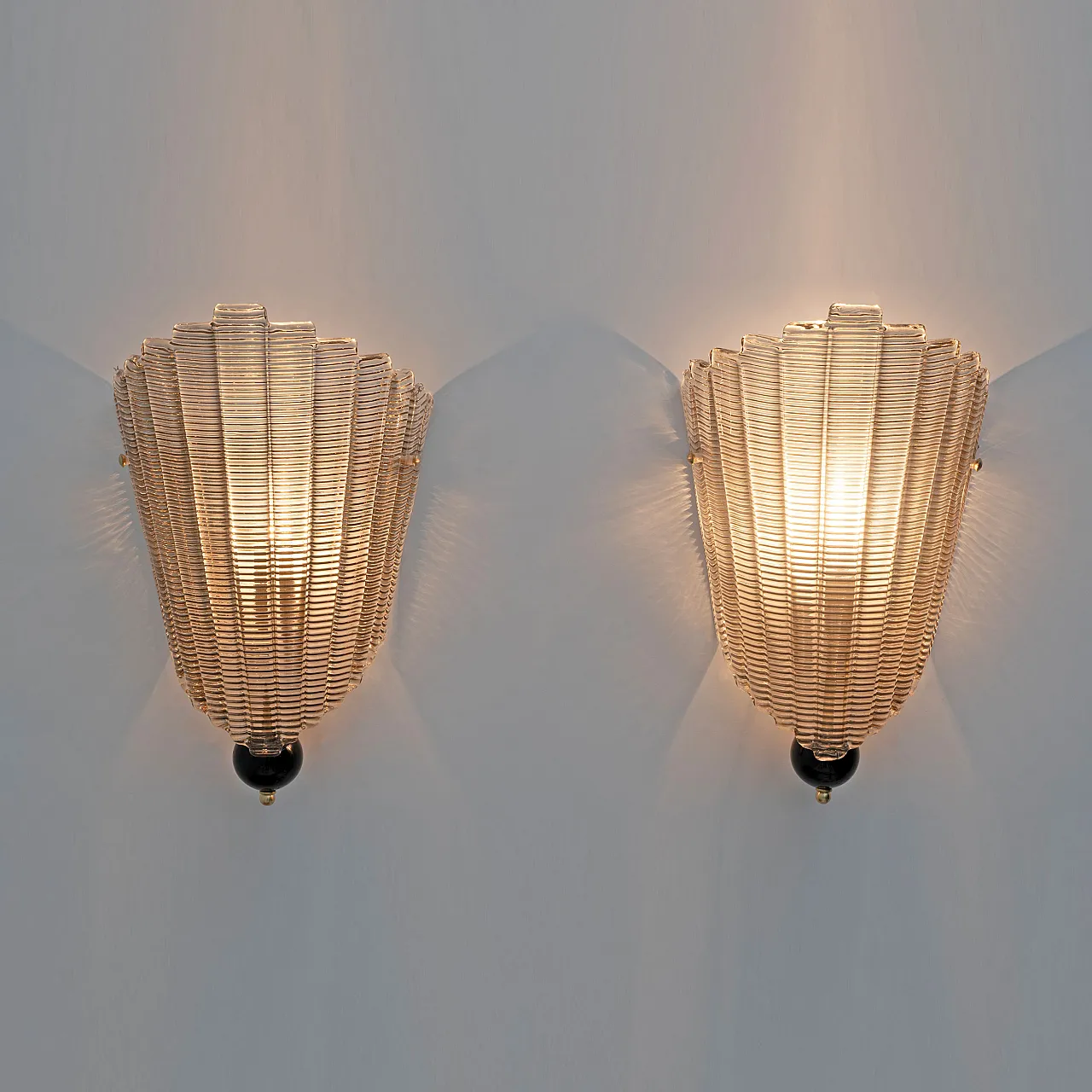 Pair of modern Italian Murano glass wall lights, 2000s 4
