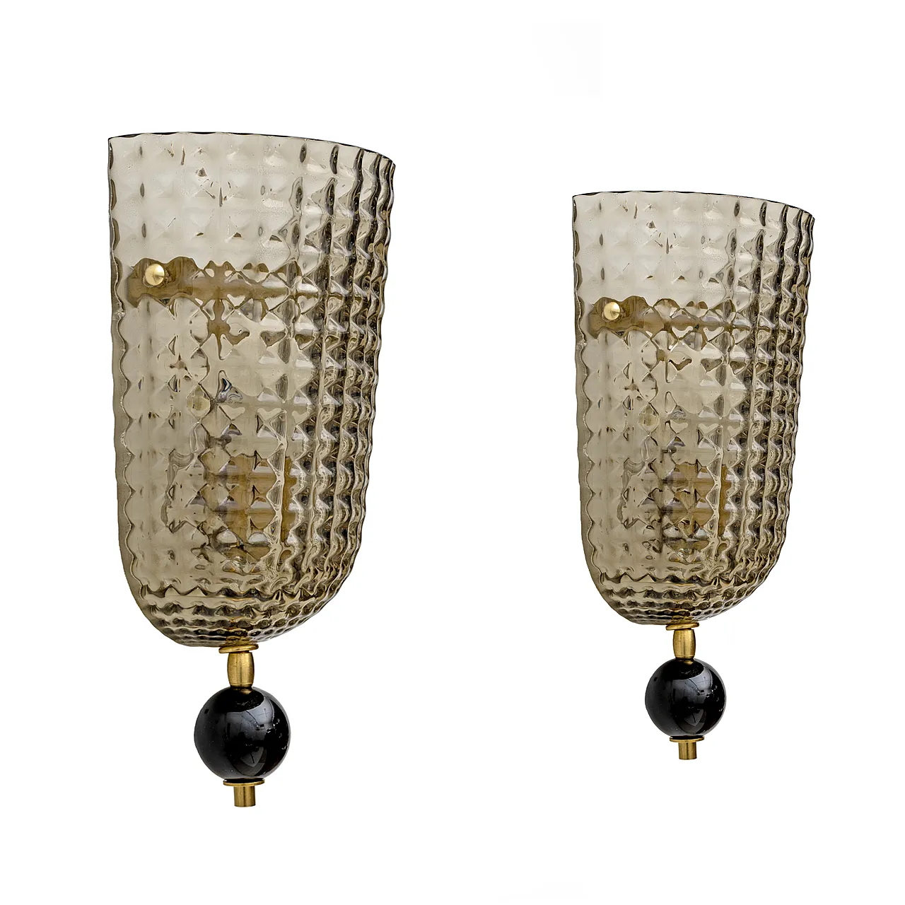 Pair of Italian Murano glass sconces in Art Deco style, 2000s 1