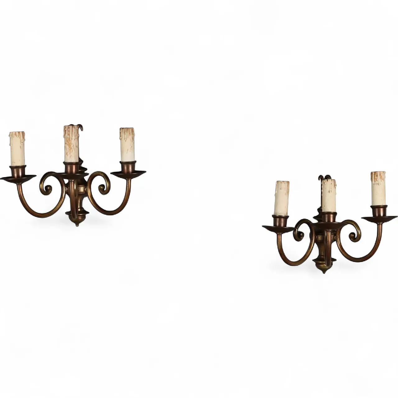 Coppia di appliques in bronzo dorato, '900 8