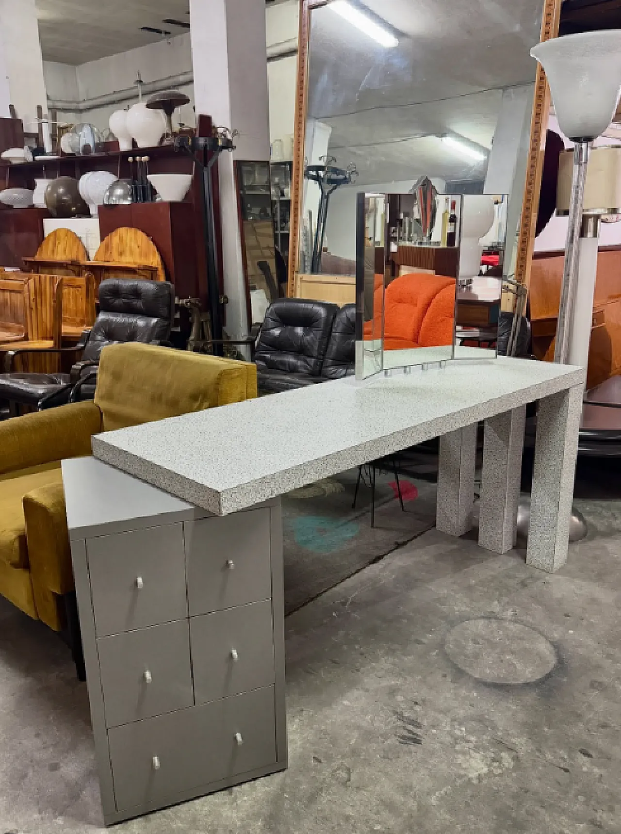 Consolle/toeletta Aforismi di Antonia Astori per Driade, anni ’80 1