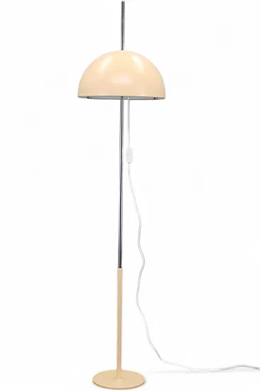 Lampada da terra a forma di fungo in metallo di Napako, anni '70