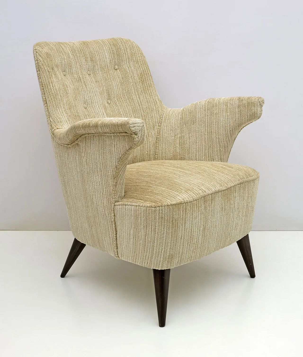Armchair by Nino Zoncada by Cassina in chenille velvet, anni '50 2