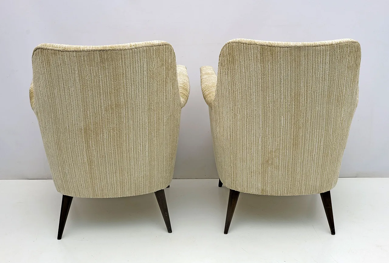 Armchair by Nino Zoncada by Cassina in chenille velvet, anni '50 5