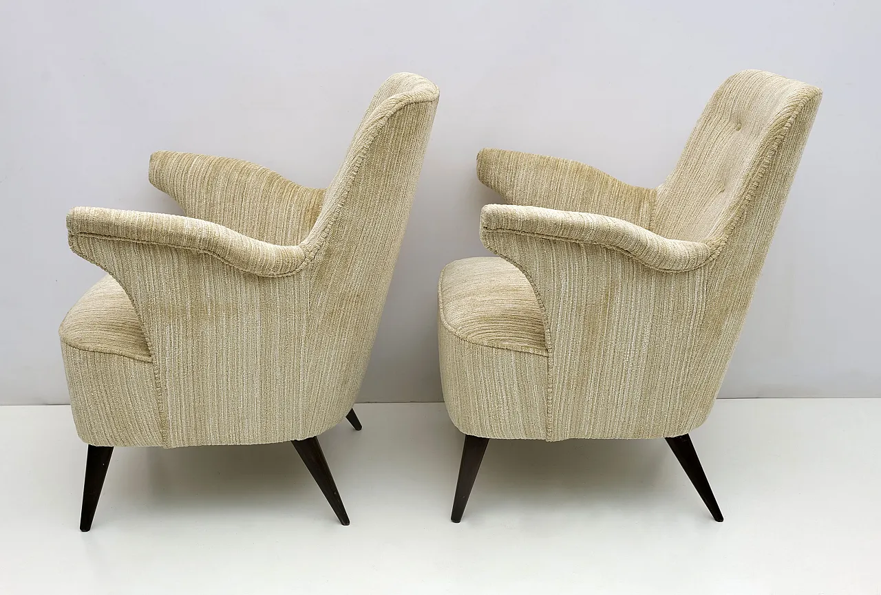 Armchair by Nino Zoncada by Cassina in chenille velvet, anni '50 6