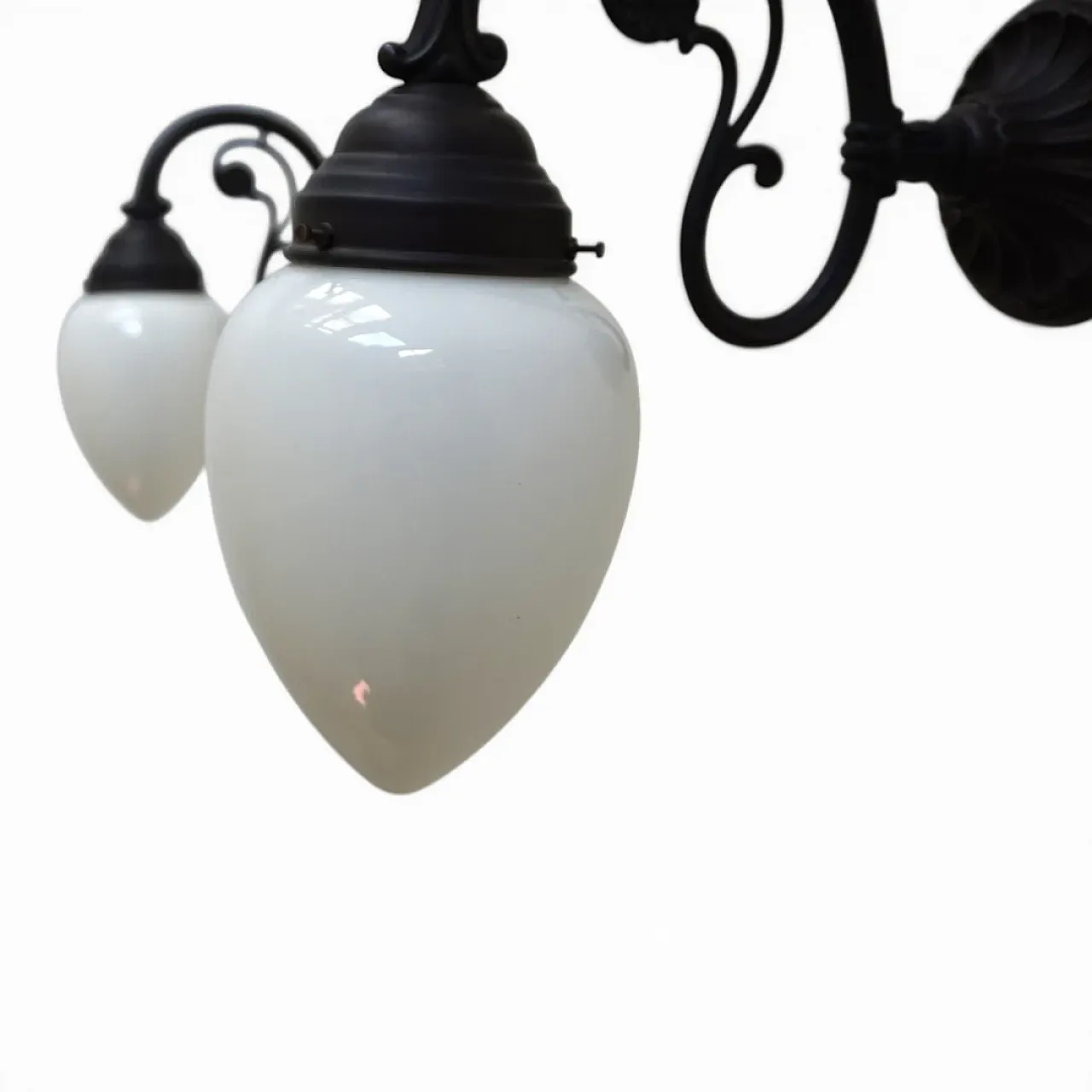 Pair of Art Nouveau brass wall lights, 20th century 8