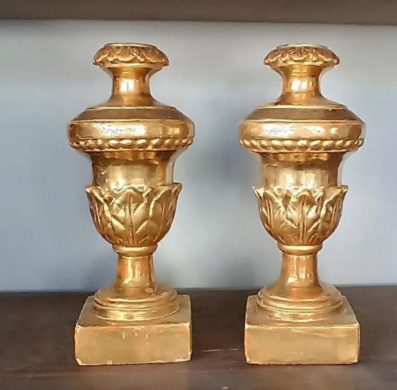 Coppia di candelieri con base a forma di palma, primo '800 2