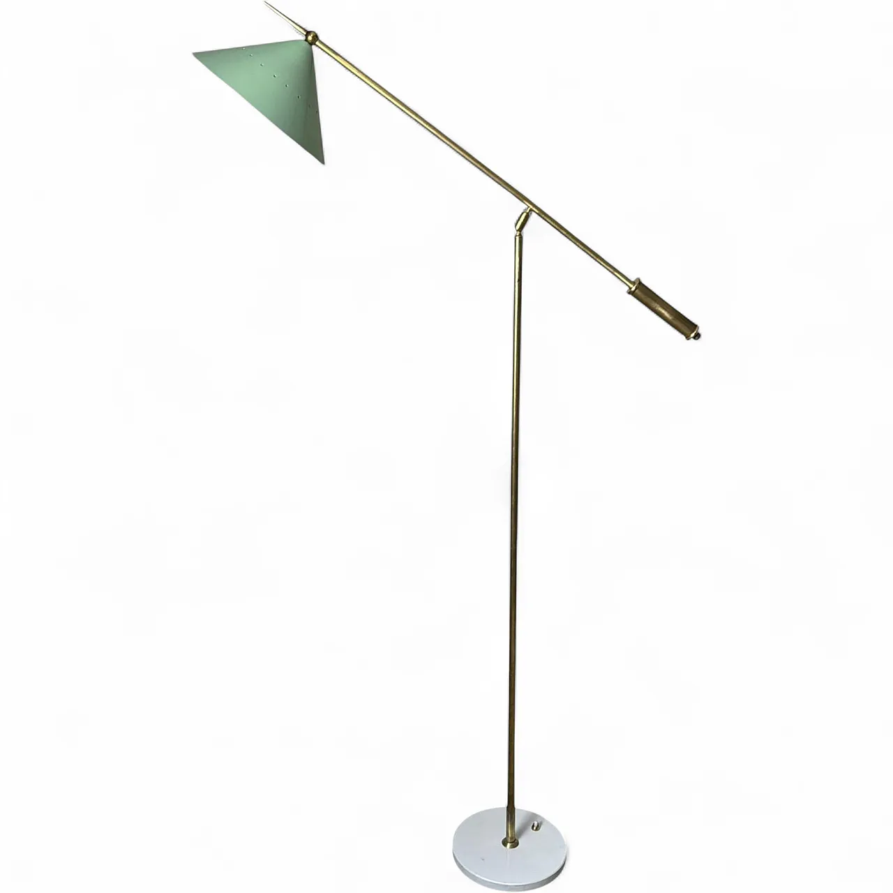 Lampada da terra regolabile in ottone con base in pietra, '900 21