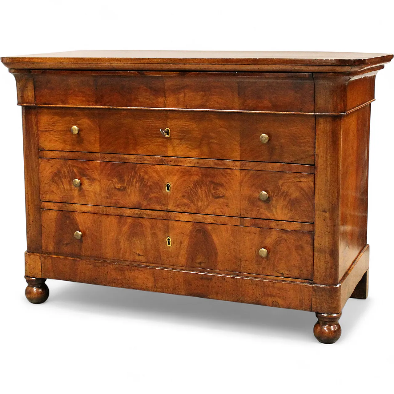 Louis Philippe chest of drawers Italian walnut,  19th century 12