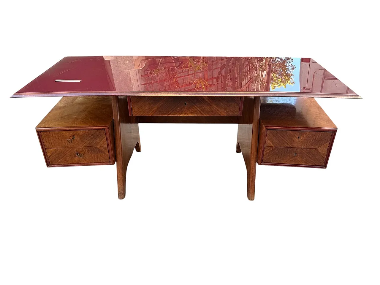 Veneered desk by Vittorio Dassi, 1950s 1