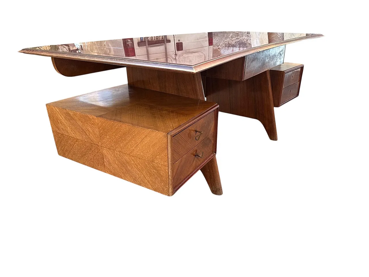 Veneered desk by Vittorio Dassi, 1950s 6