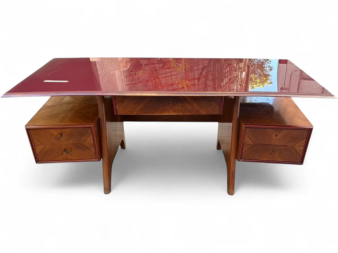 Veneered desk by Vittorio Dassi, 1950s 9