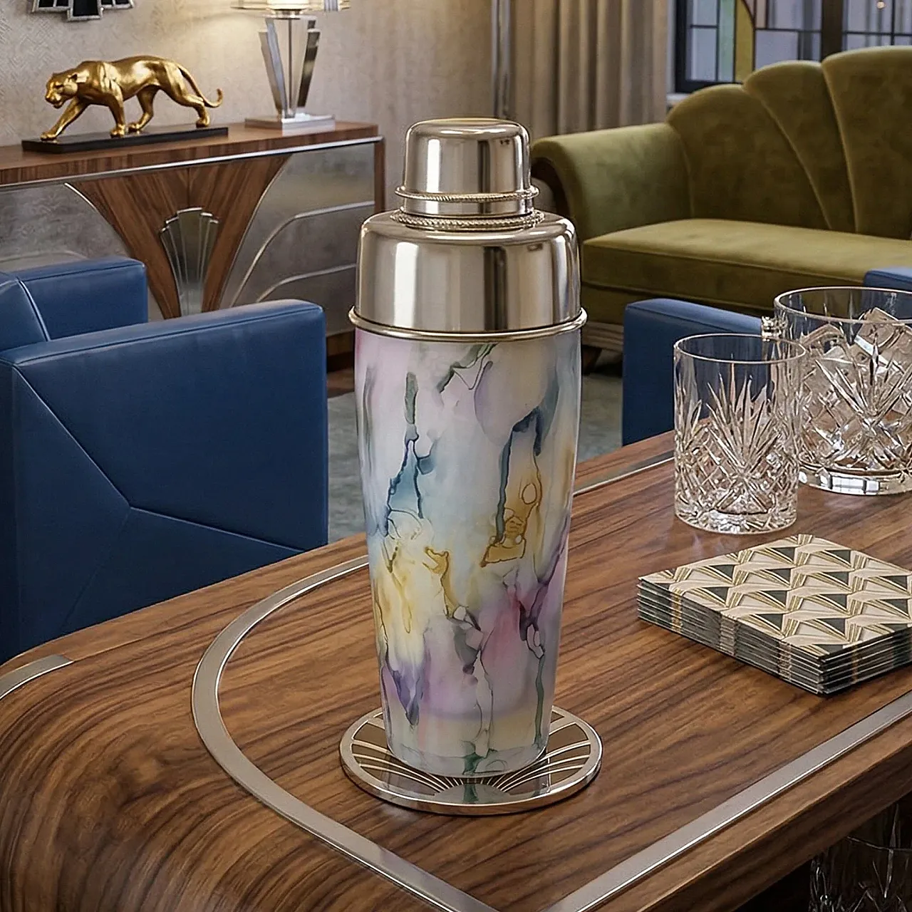 Shaker da cocktail di metà secolo in vetro di Murano, anni '70 2