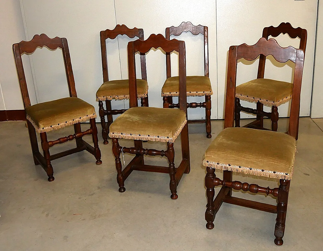 6 sedie in noce, '800 1