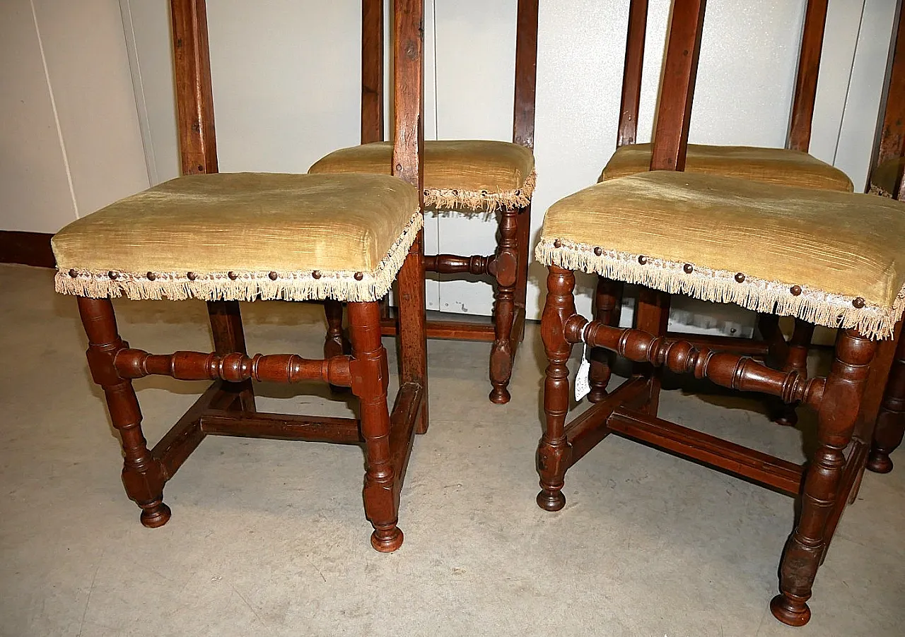 6 sedie in noce, '800 3