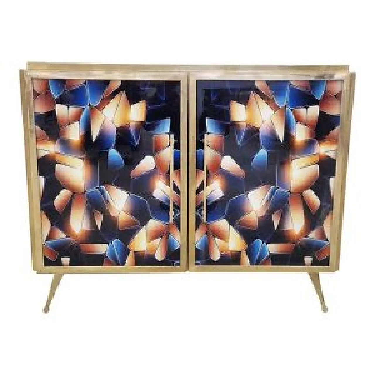 Illuminated glass double-door sideboard, 20th century 1