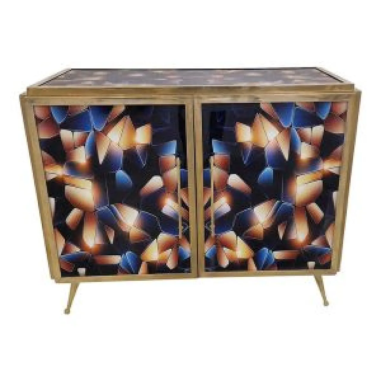 Illuminated glass double-door sideboard, 20th century 2
