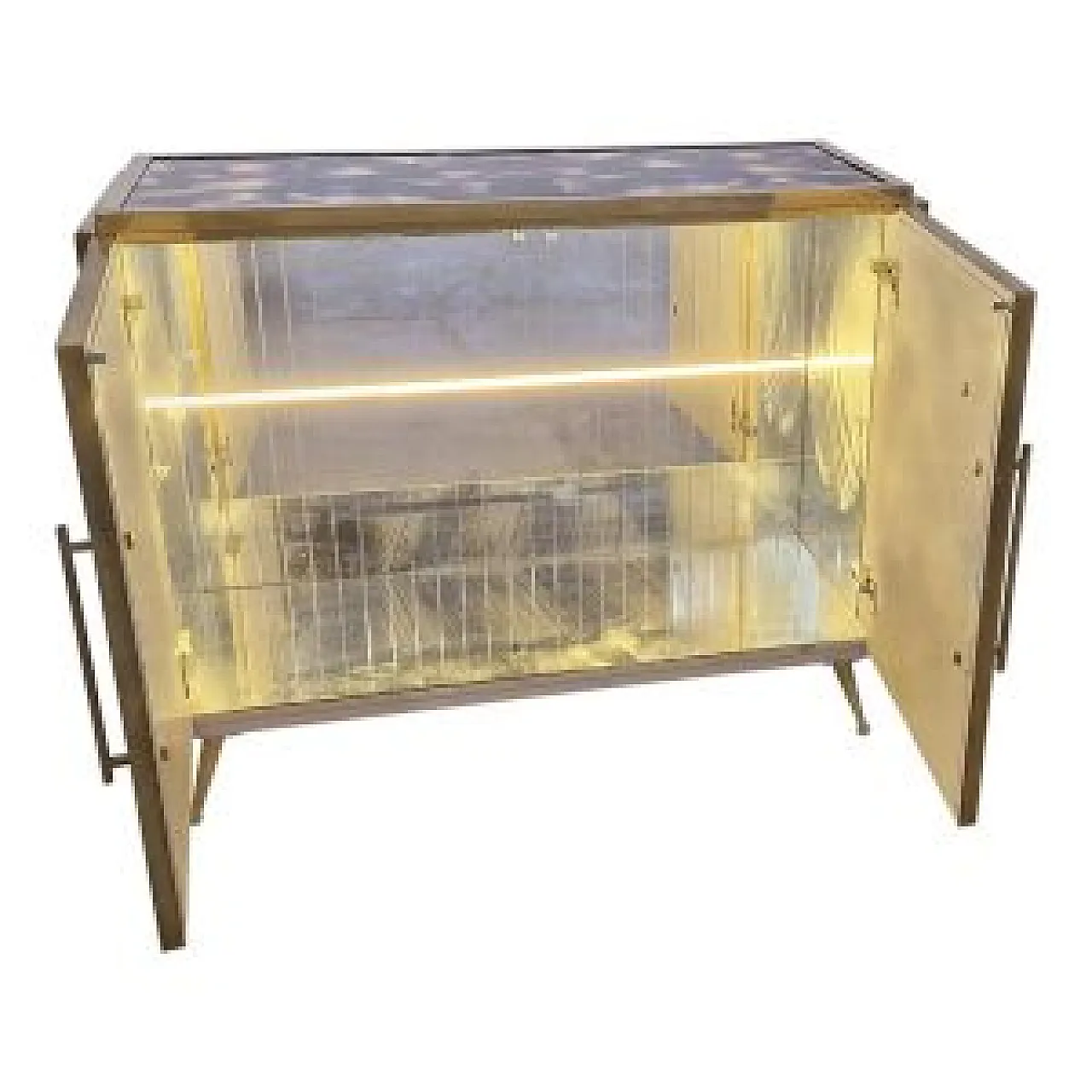 Illuminated glass double-door sideboard, 20th century 7
