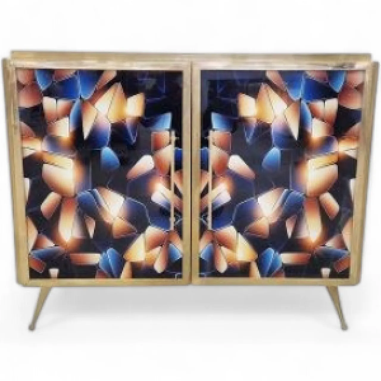 Illuminated glass double-door sideboard, 20th century 10