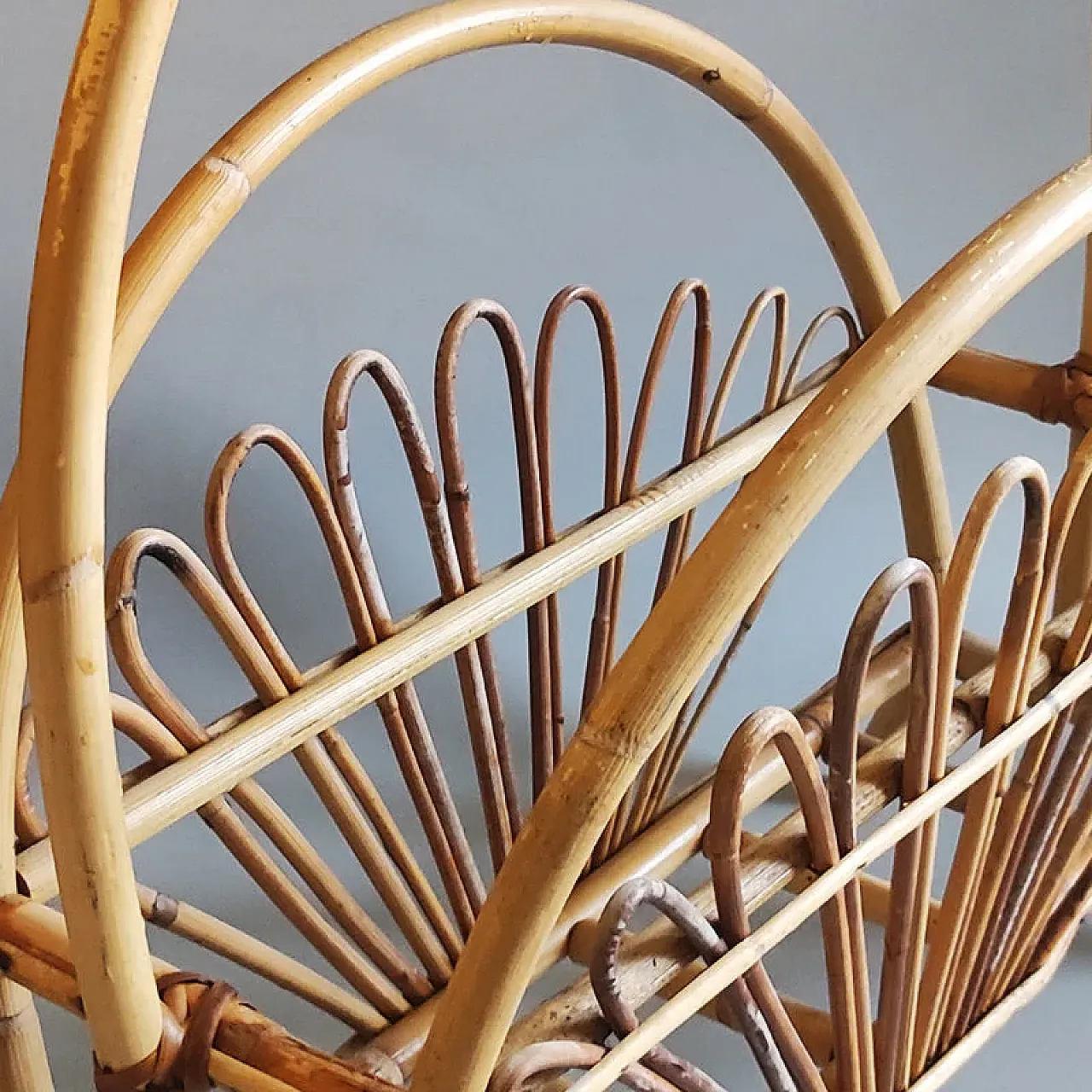 Franco Albini magazine rack in bamboo and rattan, 1960s 8