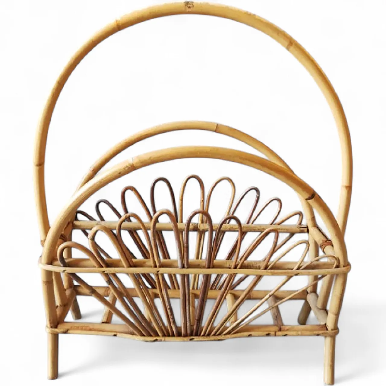 Franco Albini magazine rack in bamboo and rattan, 1960s 9
