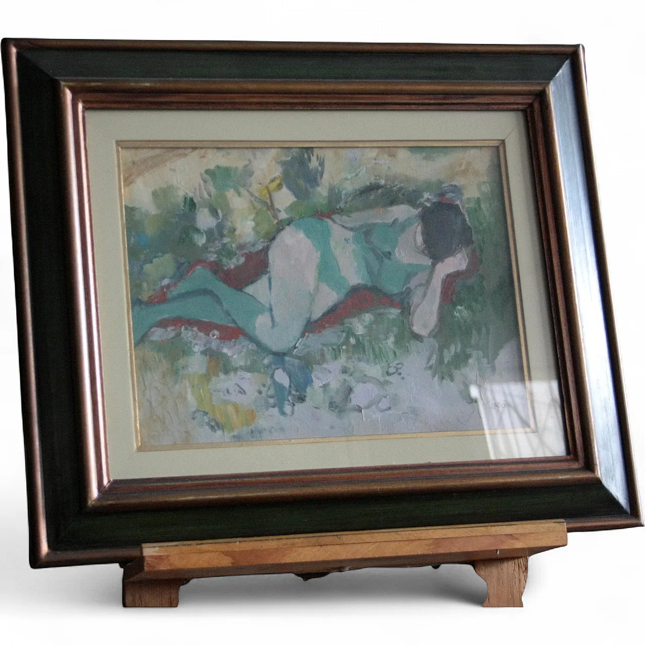 Lying Woman by Savino Labo, oil on canvas, late 20th century 11