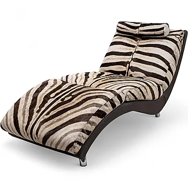 Chaise longue cowhide with sebra pattern, 1980s
