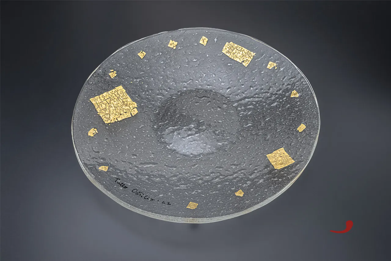 Tullio Ostilio glass fusion plate, Series VII King of Rome, 2000s 1