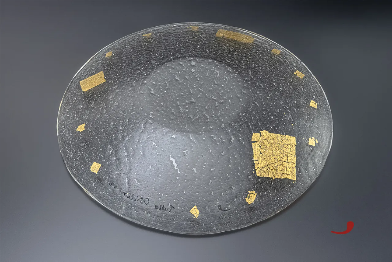 Tullio Ostilio glass fusion plate, Series VII King of Rome, 2000s 3