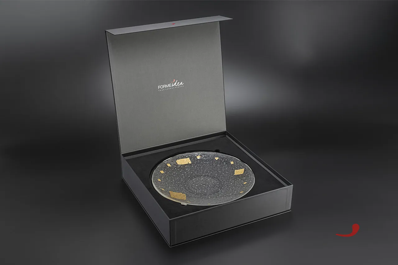 Tullio Ostilio glass fusion plate, Series VII King of Rome, 2000s 4