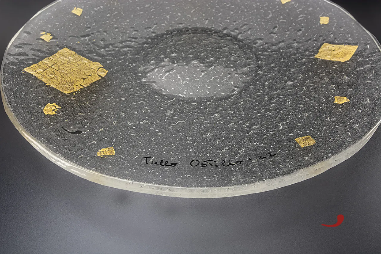 Tullio Ostilio glass fusion plate, Series VII King of Rome, 2000s 5