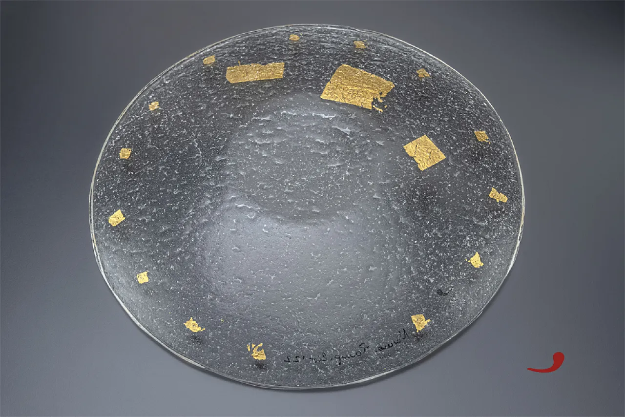 Tullio Ostilio glass fusion plate, Series VII King of Rome, 2000s 3