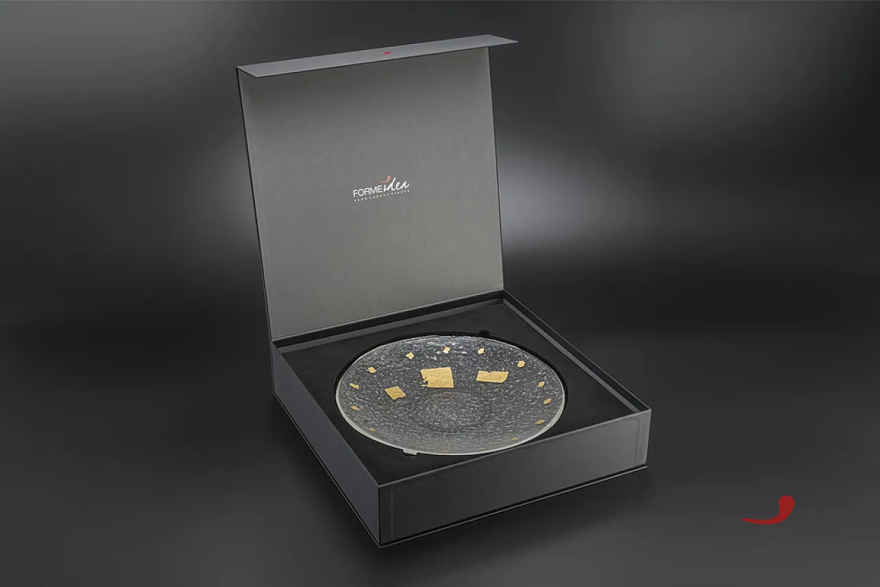 Tullio Ostilio glass fusion plate, Series VII King of Rome, 2000s 4