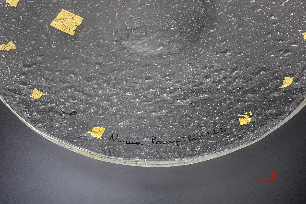 Tullio Ostilio glass fusion plate, Series VII King of Rome, 2000s 5