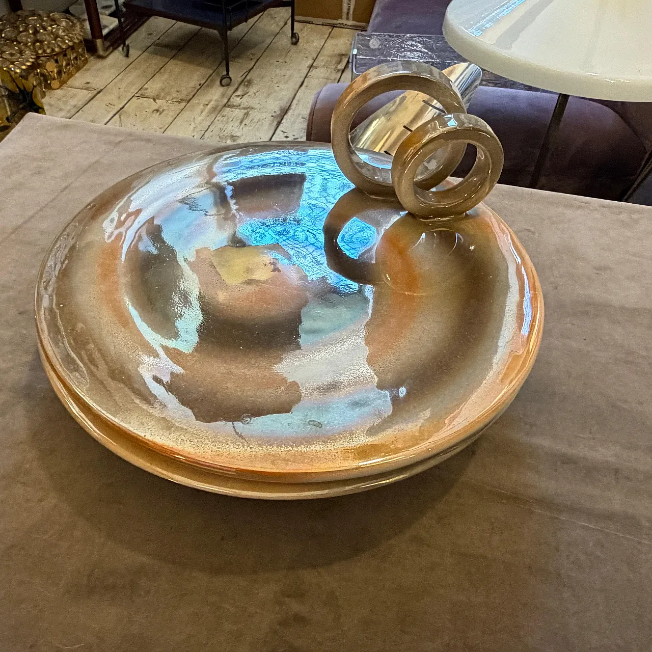 Mid-Century Modern Lustro ceramic centerpiece, 1950s 2