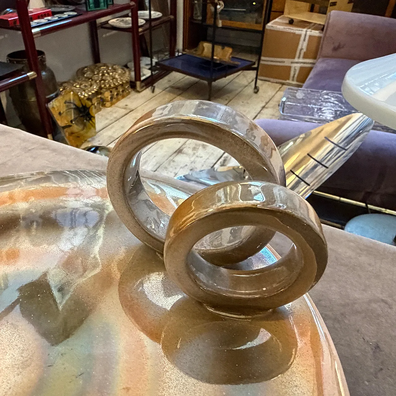 Mid-Century Modern Lustro ceramic centerpiece, 1950s 4