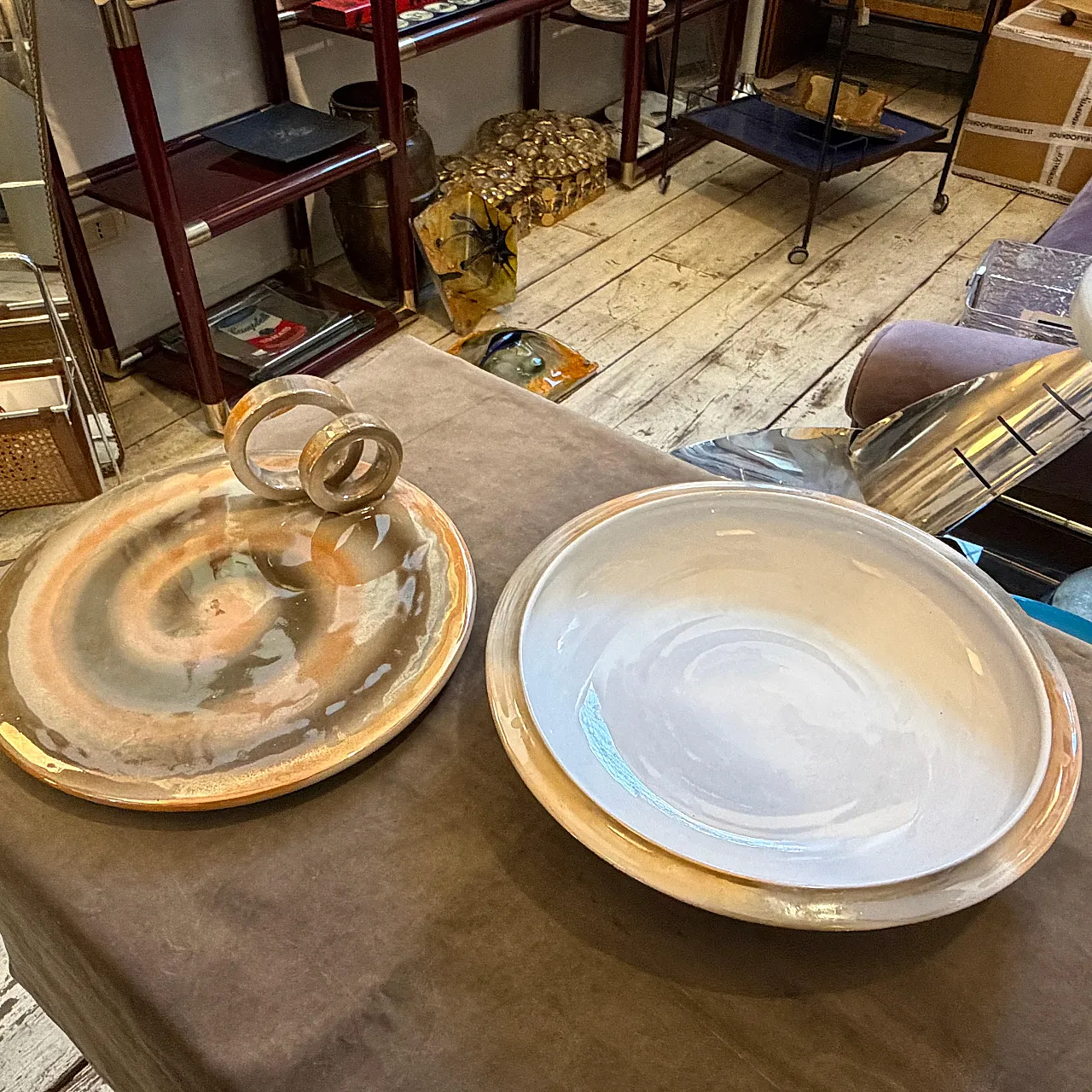 Mid-Century Modern Lustro ceramic centerpiece, 1950s 5