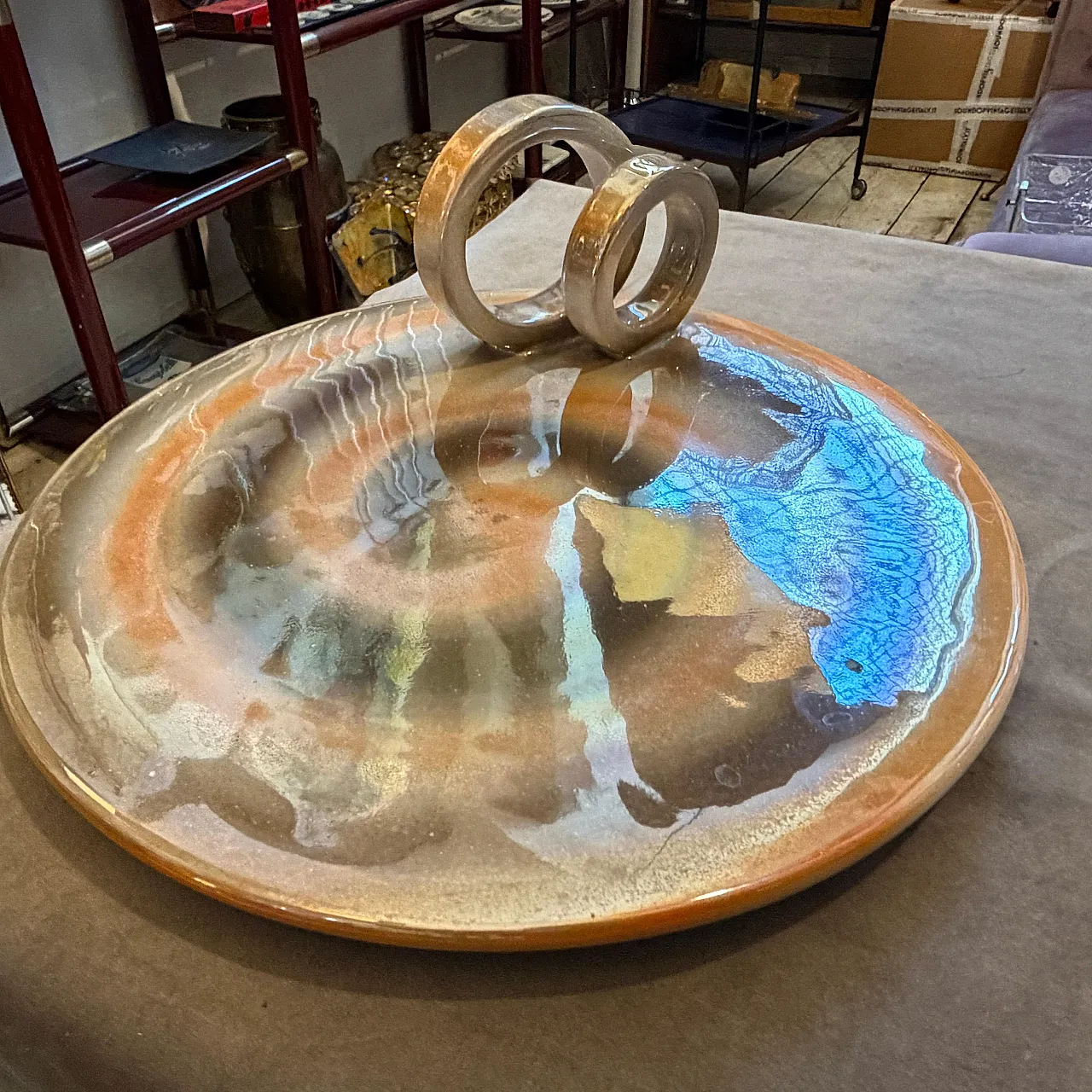 Mid-Century Modern Lustro ceramic centerpiece, 1950s 6