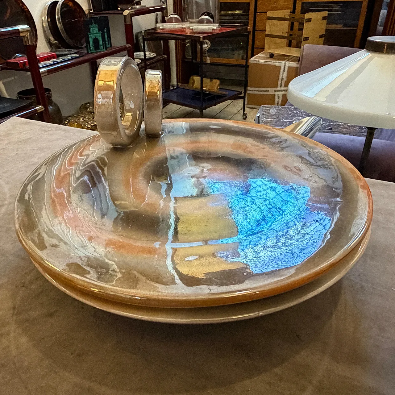 Mid-Century Modern Lustro ceramic centerpiece, 1950s 10