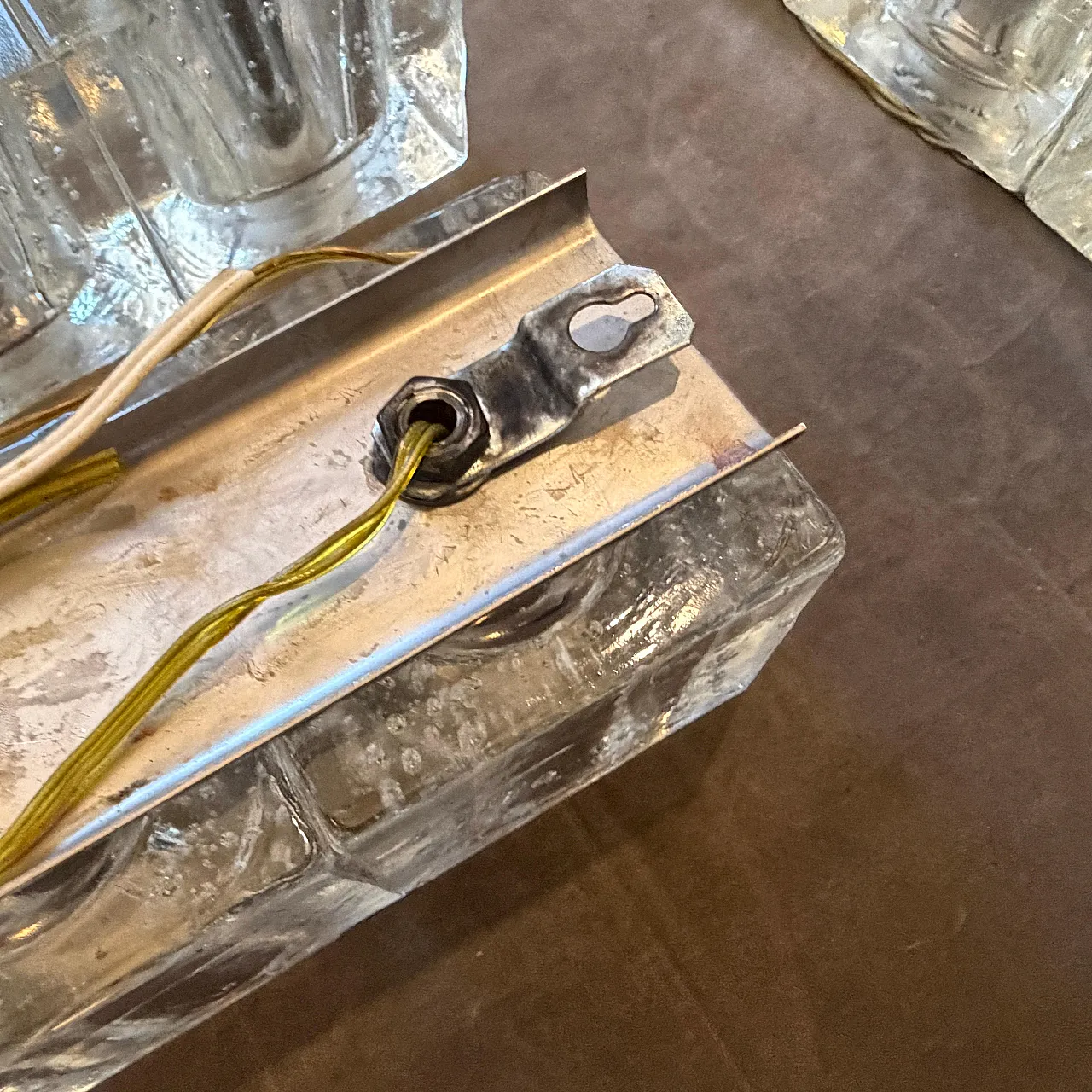 Pair of heavy Murano glass wall sconces by Sciolari, 1960s 18
