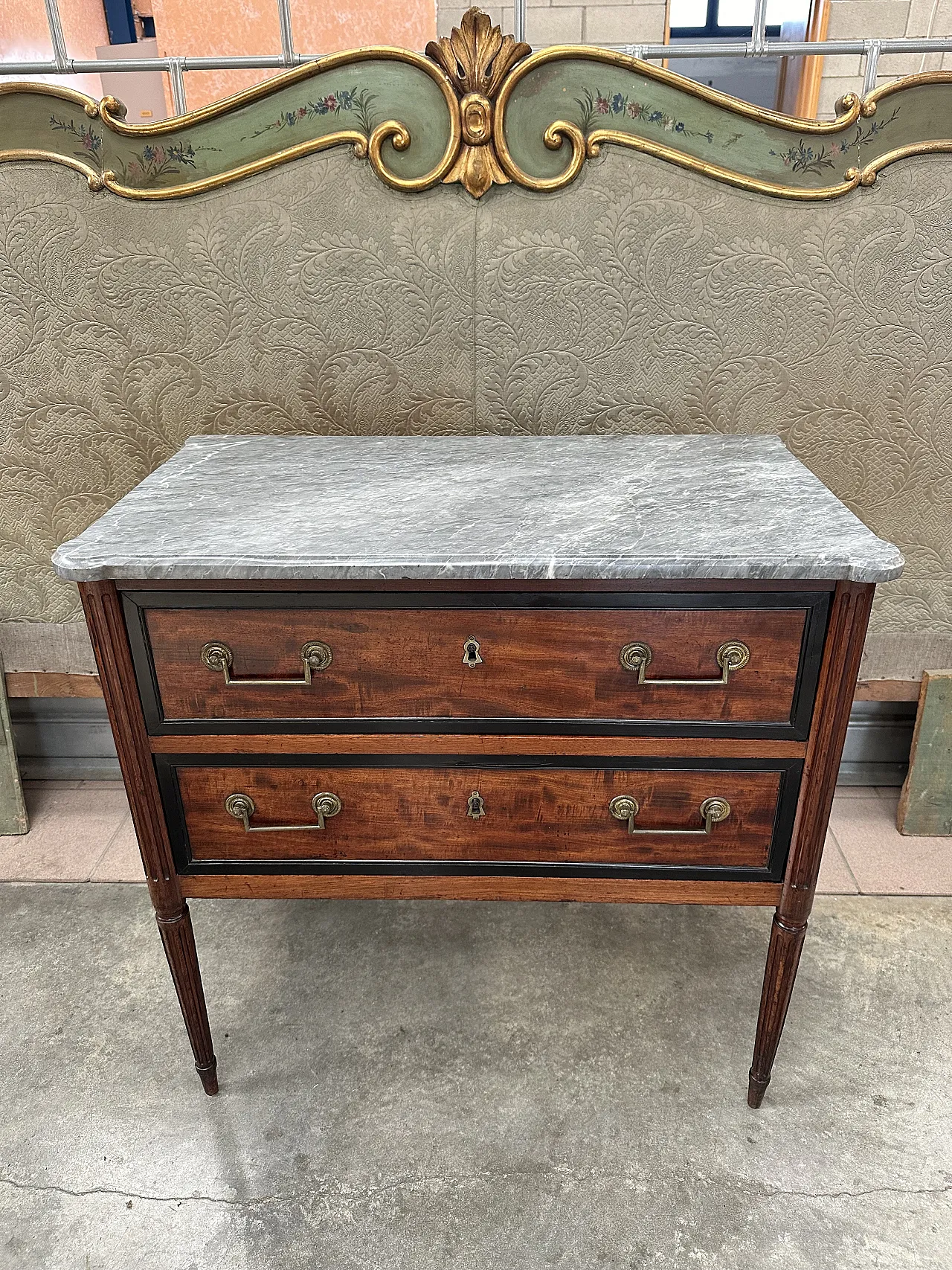 Louis XVI chest of drawers mahogany ebony, Genoa, late 18th century 8