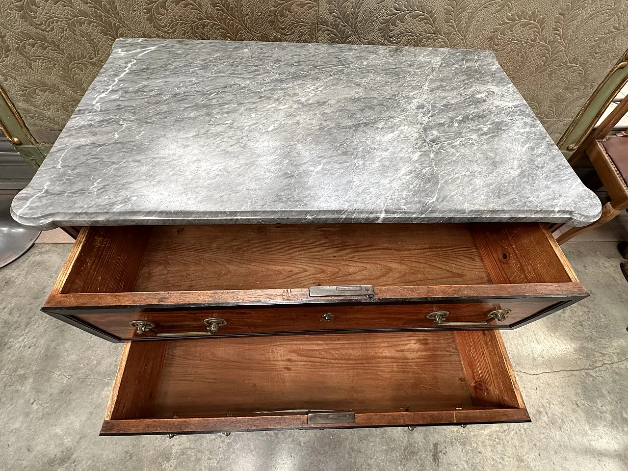 Louis XVI chest of drawers mahogany ebony, Genoa, late 18th century 14