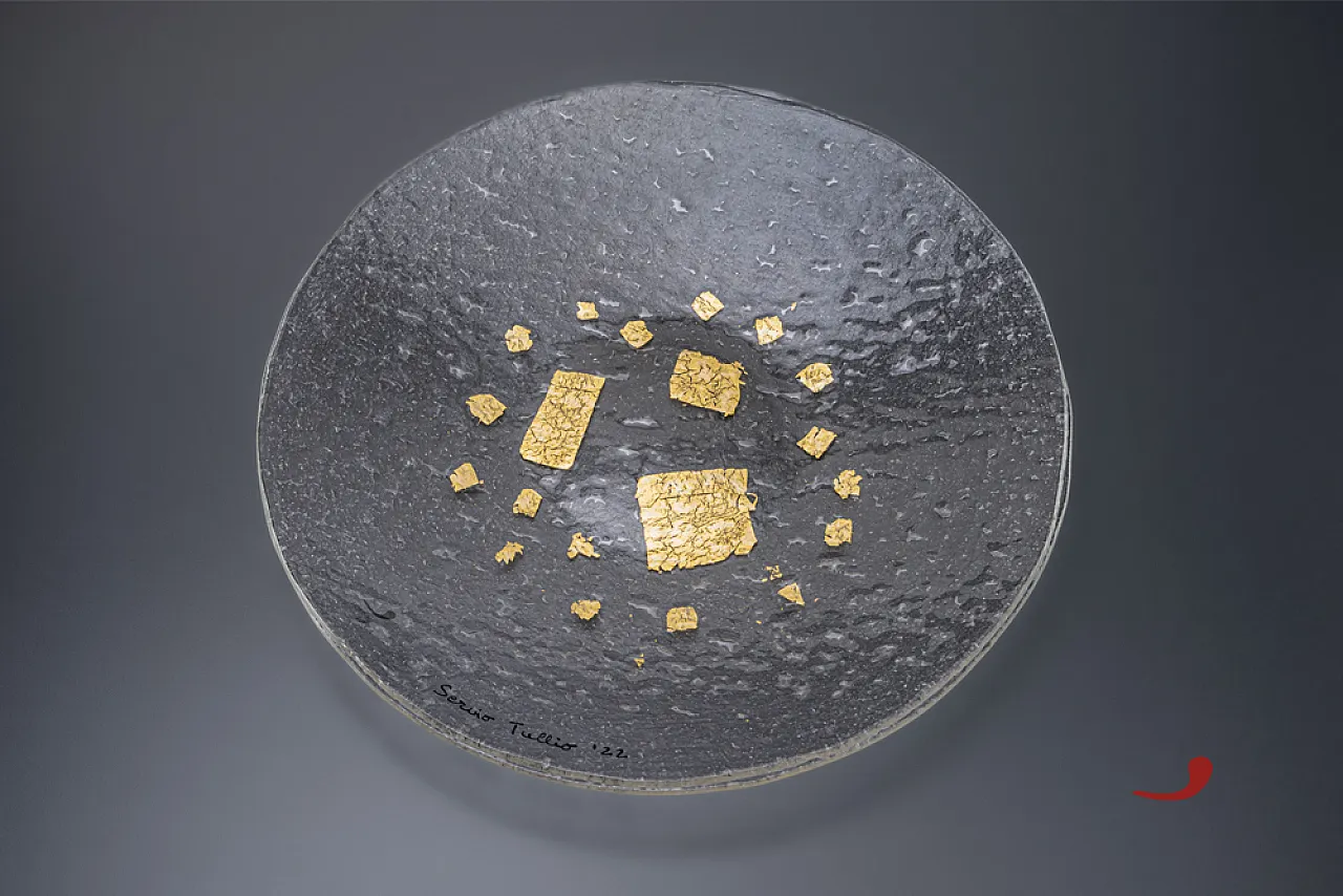 Servio Tullio glass fusion plate, Series VII King of Rome, 2000s 1