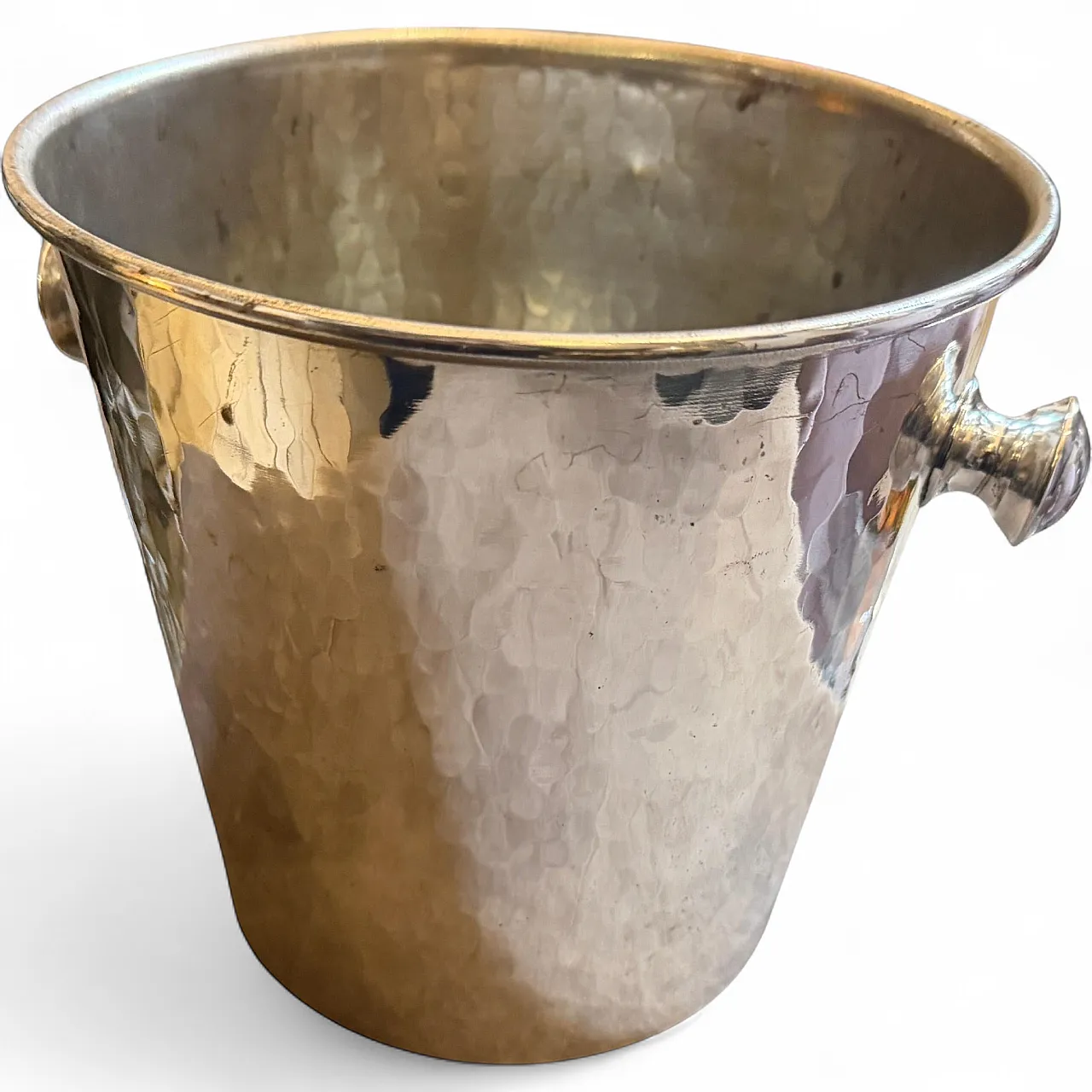 Mid-Century Modern silver plated hammered wine cooler, 1970s 12